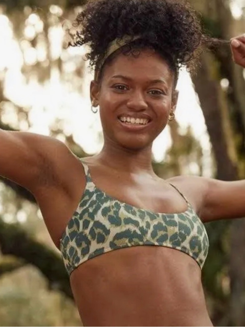 Aerie Leopard print bikini top size L